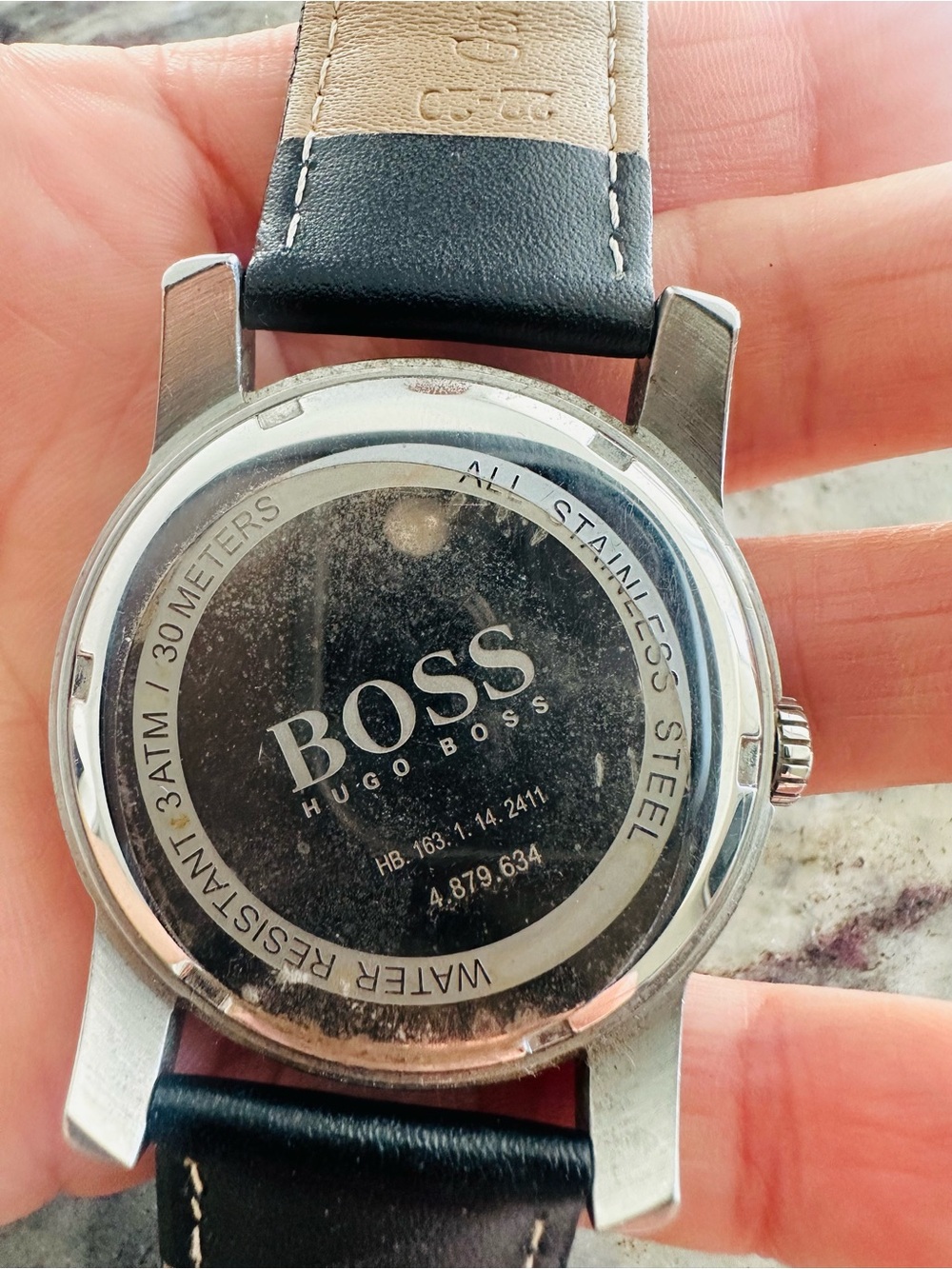 Boss Stainless Steel Watch with Black Leather Strap - Picture 4 of 10